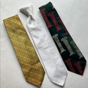Wembley Vintage Men's Tie Set - Gold, White, and Green